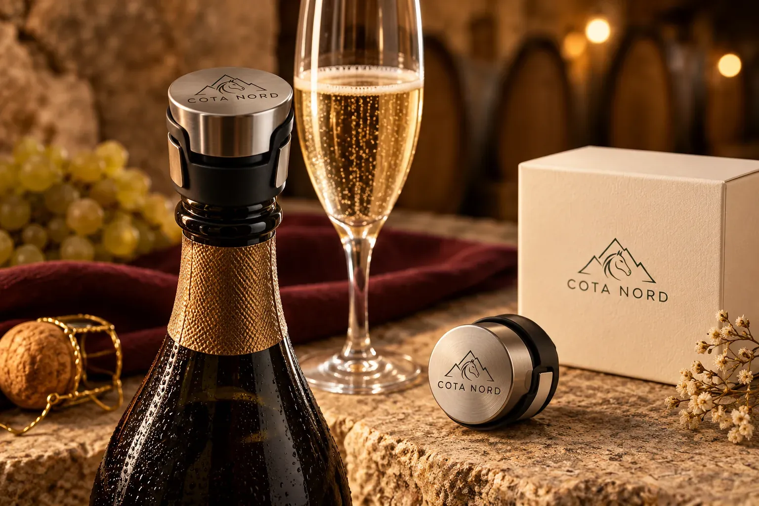 Tapón reutilizable para una botella de cava