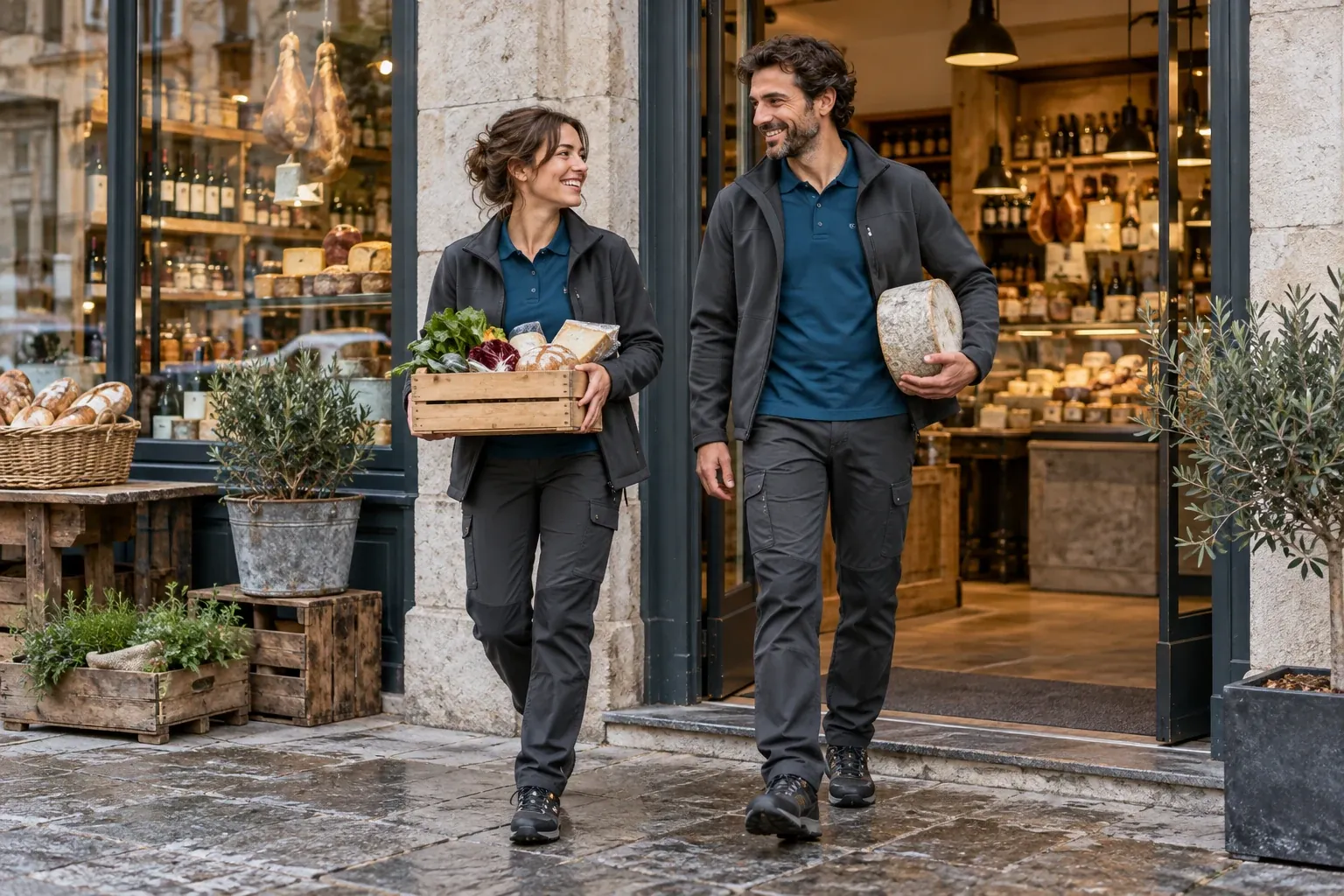 Del mostrador al almacén: Polo de trabajo · pantalón funcional · softshell · Comercio & Alimentación