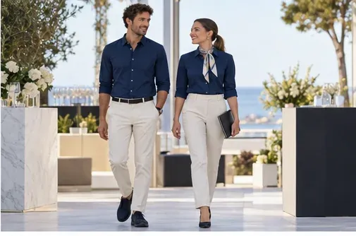 Imagen de marca: Camisa cuidada · pantalón coordinado · merchandising · Eventos y merchandising