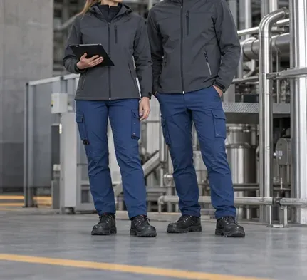 Operativa exigente: Capa técnica · pantalón elástico · protección según riesgo · Industria y logística