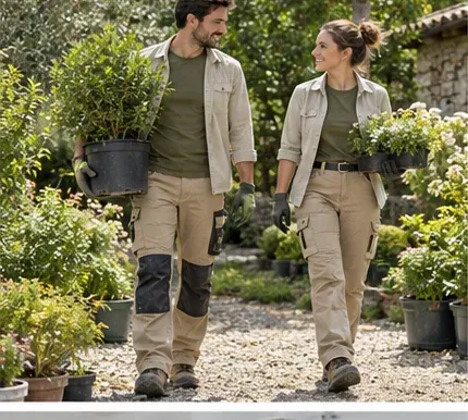Jornada verde: Camiseta transpirable · pantalón cómodo · capa ligera · Jardinería y exterior
