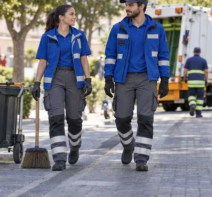 Brigada y calle: Capa lavable · pantalón de trabajo · abrigo práctico · Servicios y ayuntamientos