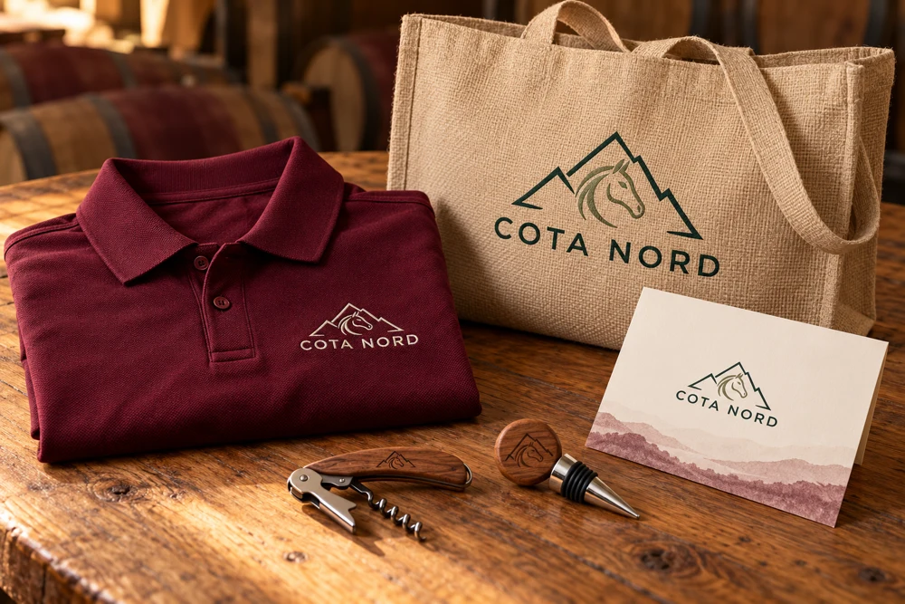 Pack de bienvenida para bodega con la marca Cota Nord